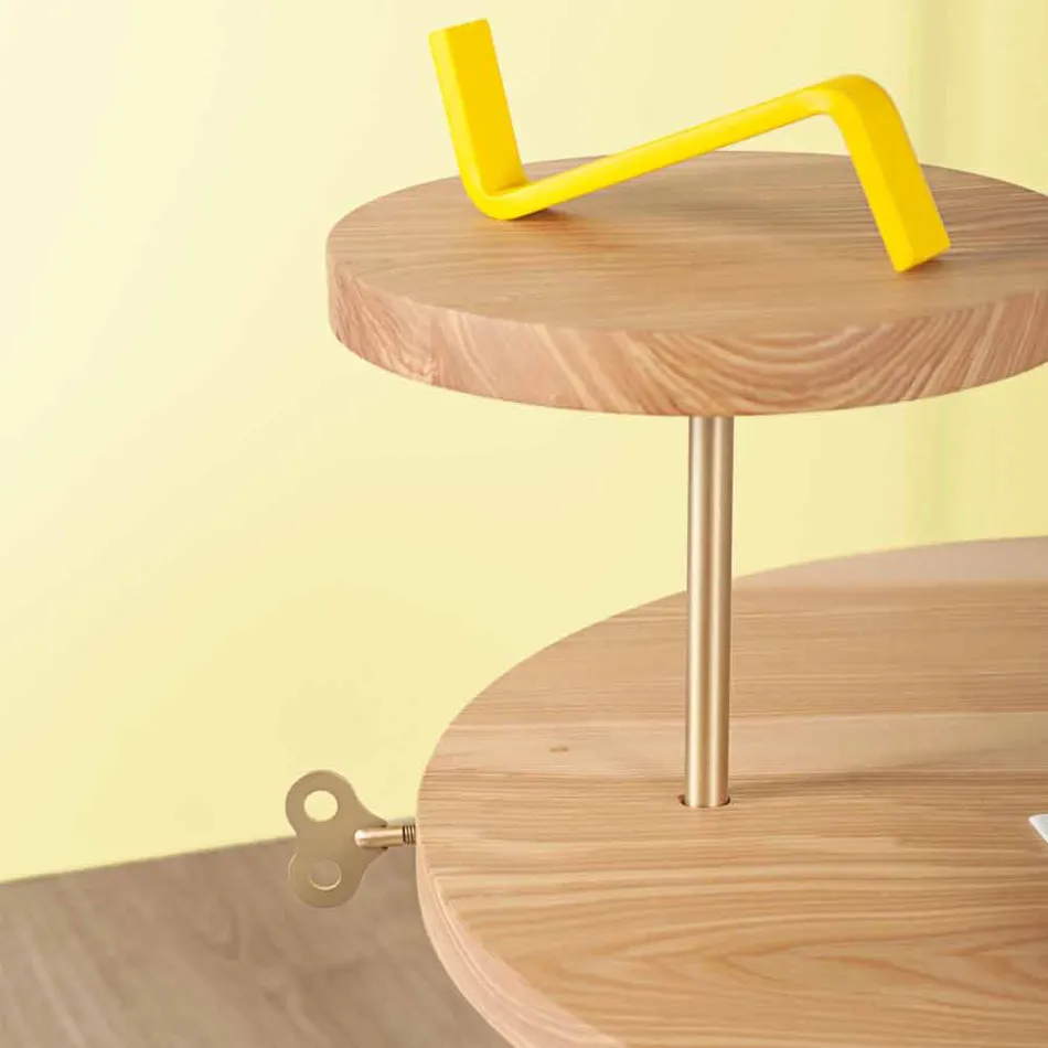 Mesa de centro moderna com tampo redondo de cinza feito na Itália - Velino Viadurini