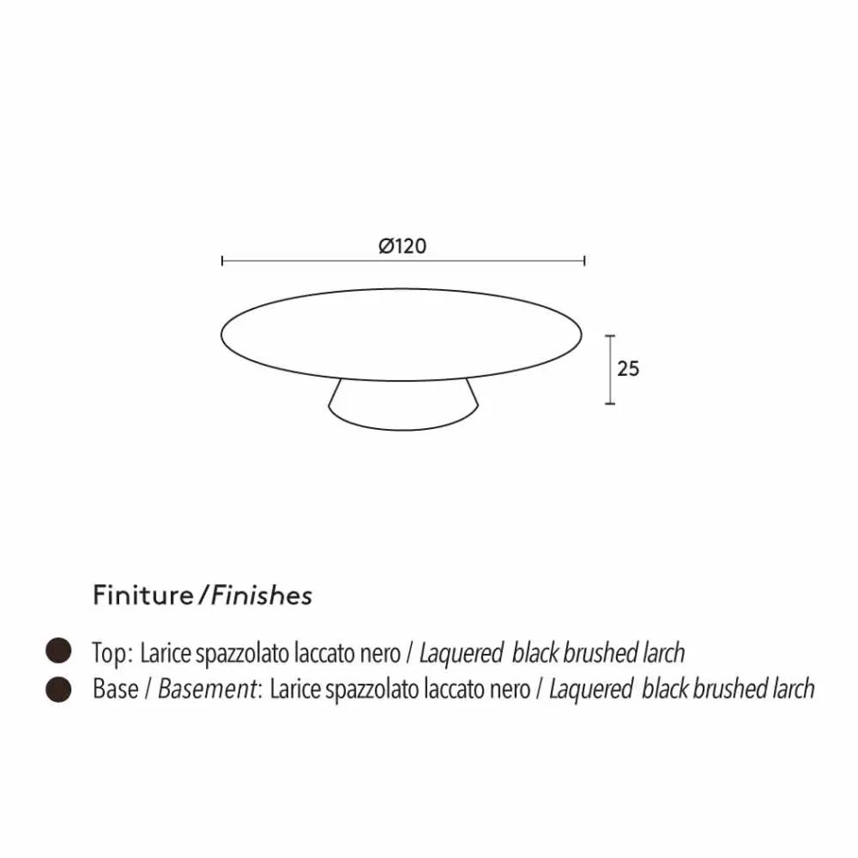 Mesa de centro contemporânea de sala de estar em madeira de lariço laqueada preta Viadurini