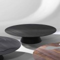 Mesa de centro de design moderno feita de madeira lariço lacada preta Giglio