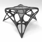 Sala de estar moderna em vidro com café e Mesa Lunar Adamantx® nº 2 Viadurini