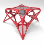 Sala de estar moderna em vidro com café e Mesa Lunar Adamantx® nº 2 Viadurini