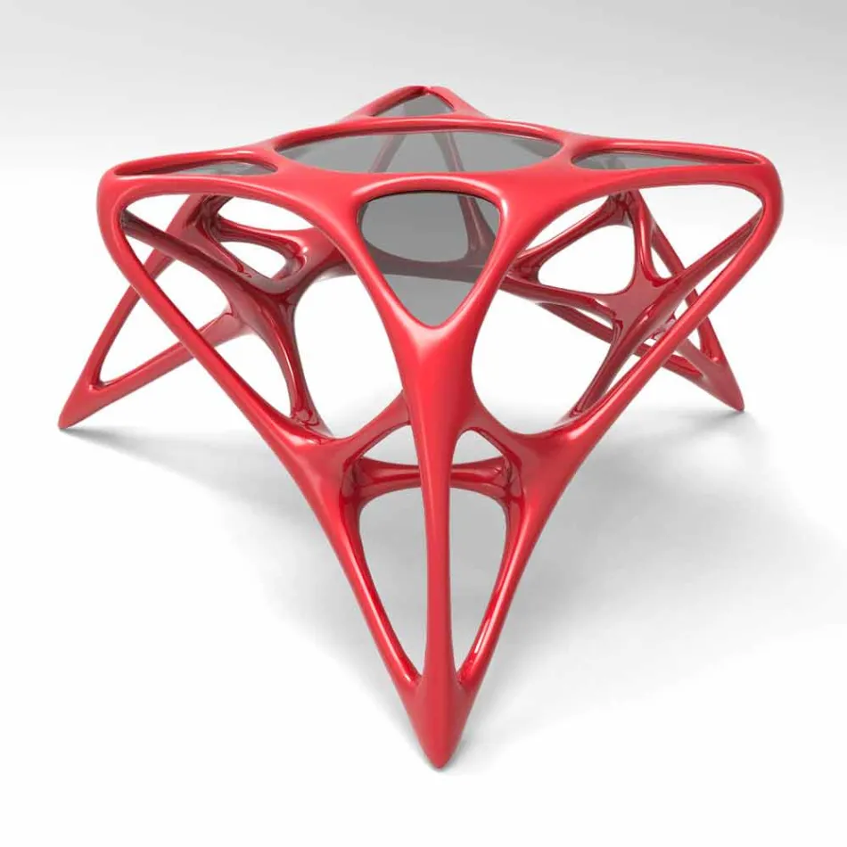 Sala de estar moderna em vidro com café e Mesa Lunar Adamantx® nº 2 Viadurini