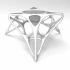 Sala de estar moderna em vidro com café e Mesa Lunar Adamantx® nº 2 Viadurini