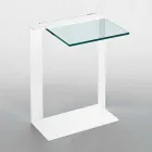 Mesa de centro moderna de metal e vidro fosco ou transparente fabricada na Itália - Teilor Viadurini