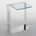 Mesa de centro moderna de metal e vidro fosco ou transparente fabricada na Itália - Teilor Viadurini