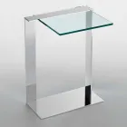 Mesa de centro moderna de metal e vidro fosco ou transparente fabricada na Itália - Teilor Viadurini