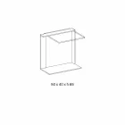 Mesa de centro moderna de metal e vidro fosco ou transparente fabricada na Itália - Teilor Viadurini