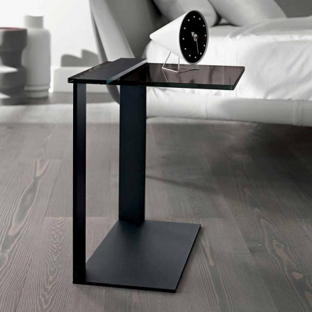 Mesa de centro moderna de metal e vidro fosco ou transparente fabricada na Itália - Teilor Viadurini