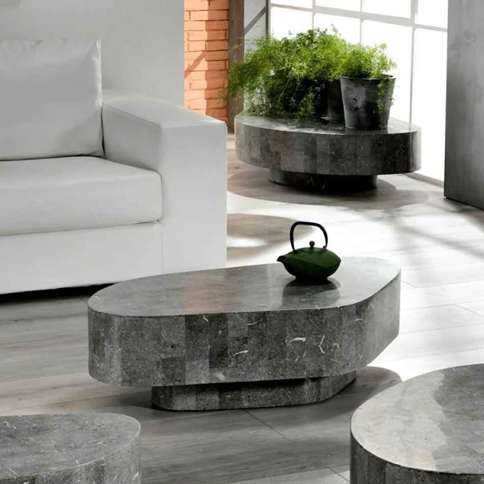 Mesa de centro moderna em formato de pedra fóssil - Bowie Viadurini
