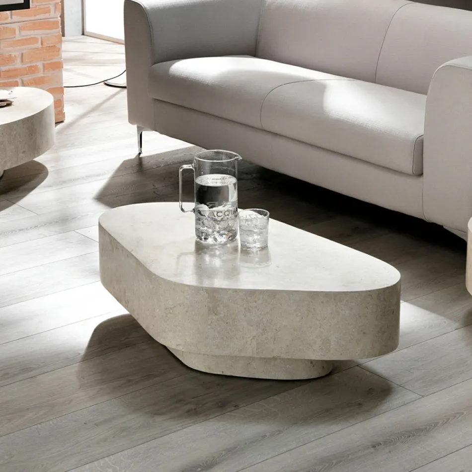 Mesa de centro moderna em formato de pedra fóssil - Bowie Viadurini
