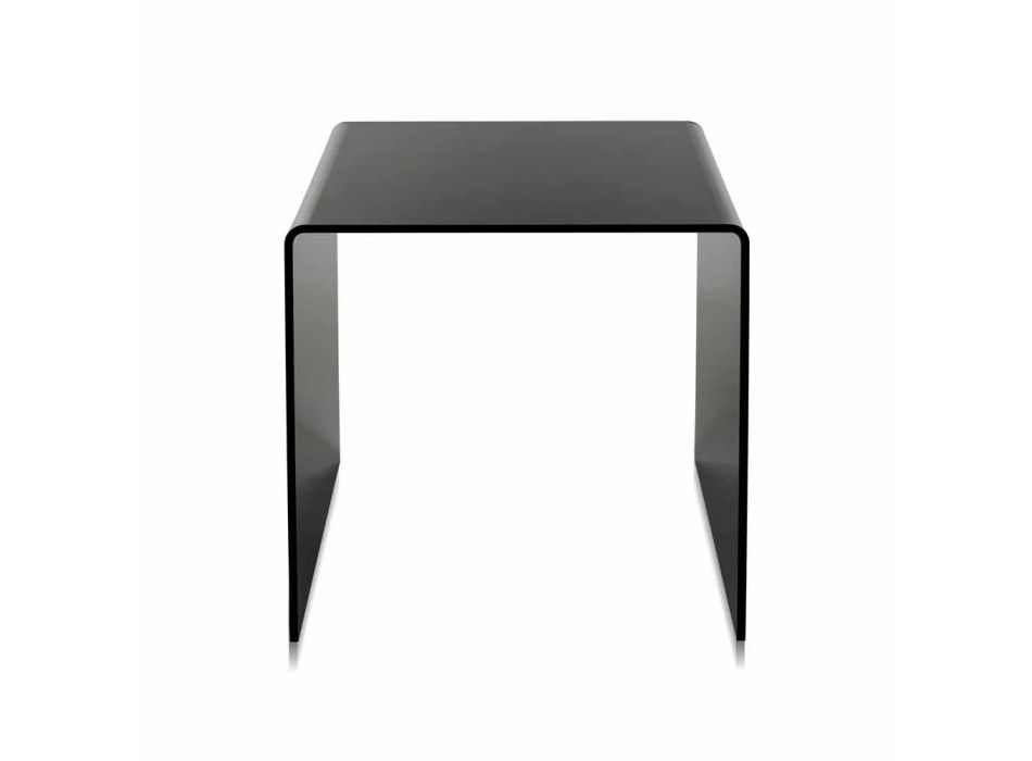 Mesa de centro negra contemporânea 40x40cm Terry Small, fabricada em Itália Viadurini