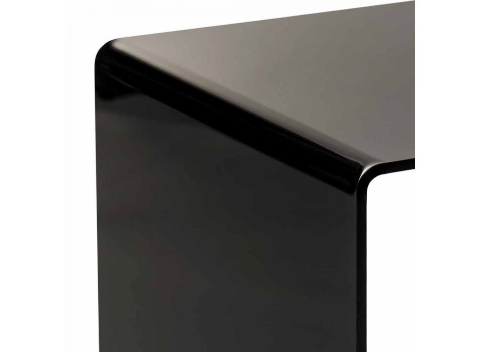 Mesa de centro negra contemporânea 40x40cm Terry Small, fabricada em Itália Viadurini