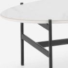 Mesa oval da sala de estar de design moderno com tampo de cerâmica - Donatella Viadurini