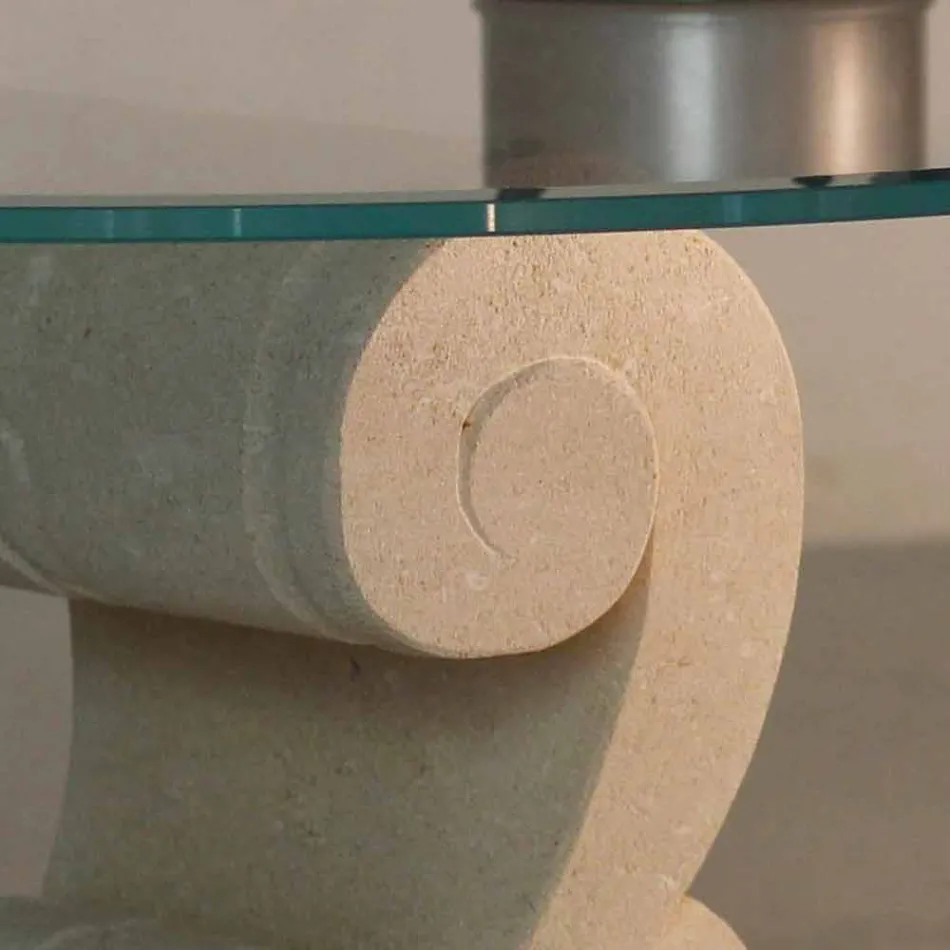 Sala de carvalho opaco com vidro e cristal de design Aracne-S Viadurini