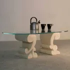 Sala de carvalho opaco com vidro e cristal de design Aracne-S Viadurini