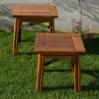 Mesa de Centro Externa em Madeira Natural ou Preta, 2 Tamanhos - Suzana Viadurini