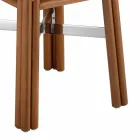 Mesa de Centro Externa em Madeira Natural ou Preta, 2 Tamanhos - Suzana Viadurini