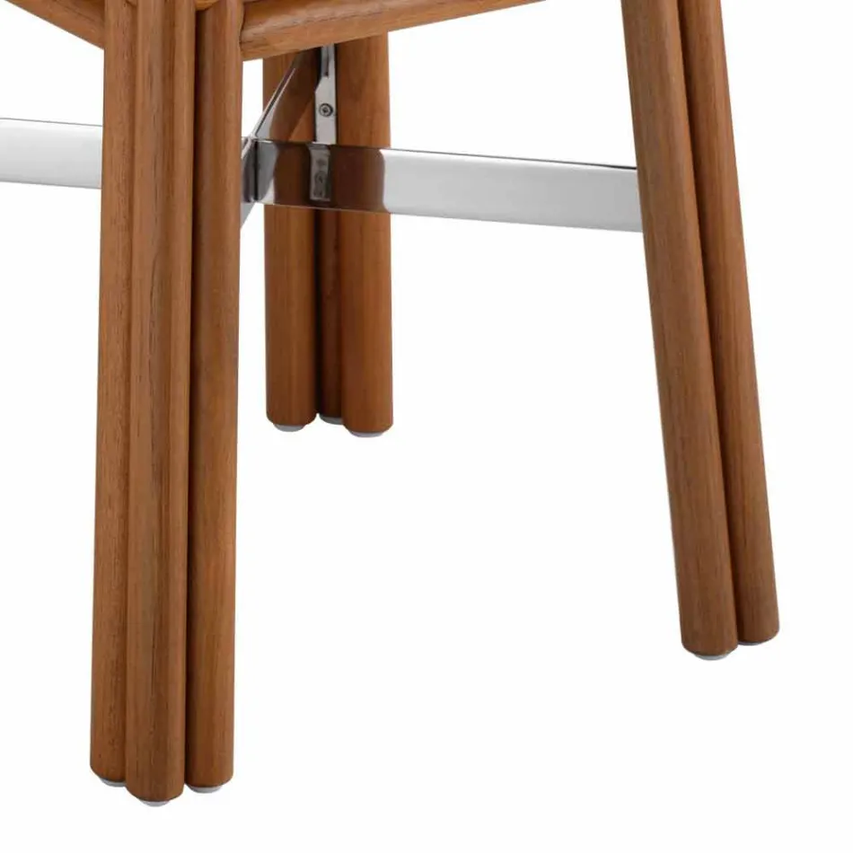 Mesa de Centro Externa em Madeira Natural ou Preta, 2 Tamanhos - Suzana Viadurini