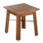 Mesa de Centro Externa em Madeira Natural ou Preta, 2 Tamanhos - Suzana Viadurini