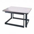 Mesa de centro quadrada em Gres com base de metal Made in Italy - Albert