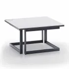 Mesa de centro quadrada em Gres com base de metal Made in Italy - Albert Viadurini