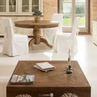 Mesa de Centro Quadrada em Madeira Tropical Reciclada - Slide Viadurini