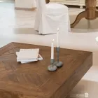 Mesa de Centro Quadrada em Madeira Tropical Reciclada - Slide Viadurini