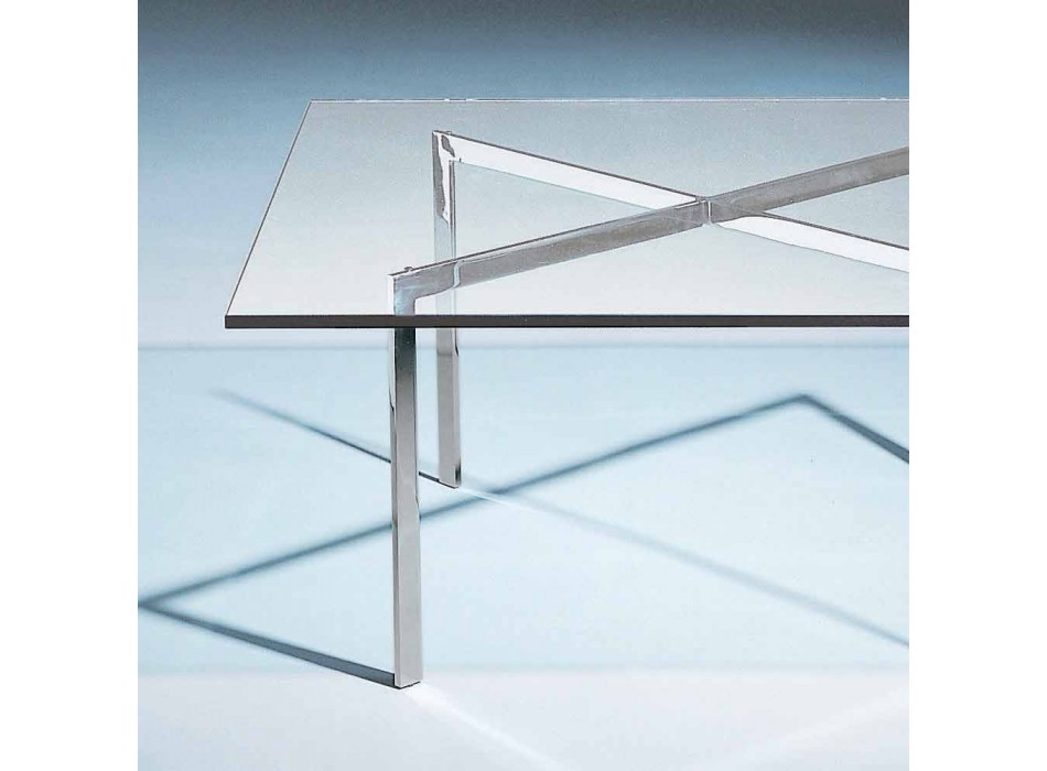 Mesa de centro quadrada de vidro temperado feita na Itália - Madrid Viadurini