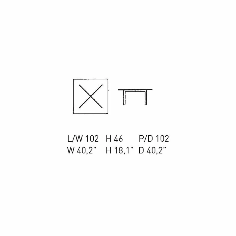Mesa de centro quadrada de vidro temperado feita na Itália - Madrid Viadurini