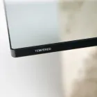 Mesa de centro retangular com base em pedra fóssil branca - Gardênia Viadurini