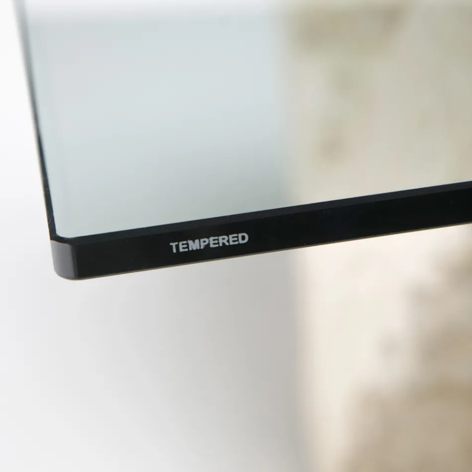 Mesa de centro retangular com base em pedra fóssil branca - Gardênia Viadurini