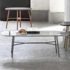 Mesa de centro retangular com tampo de mármore feita na Itália - Makino Viadurini