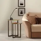 Mesa de centro redonda com tampo de cristal Made in Italy - Indio Viadurini