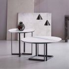 Mesa de centro redonda em Gres e Metal Moderno Made in Italy - Albert Viadurini