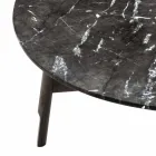 Mesa de Centro Redonda em Mármore e Madeira de Faia Made in Italy - Daniela Viadurini