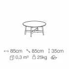 Mesa de Centro Redonda em Mármore e Madeira de Faia Made in Italy - Daniela Viadurini