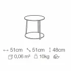 Mesinha Redonda em Mdf com Estrutura Metálica Made in Italy - Aloe Viadurini