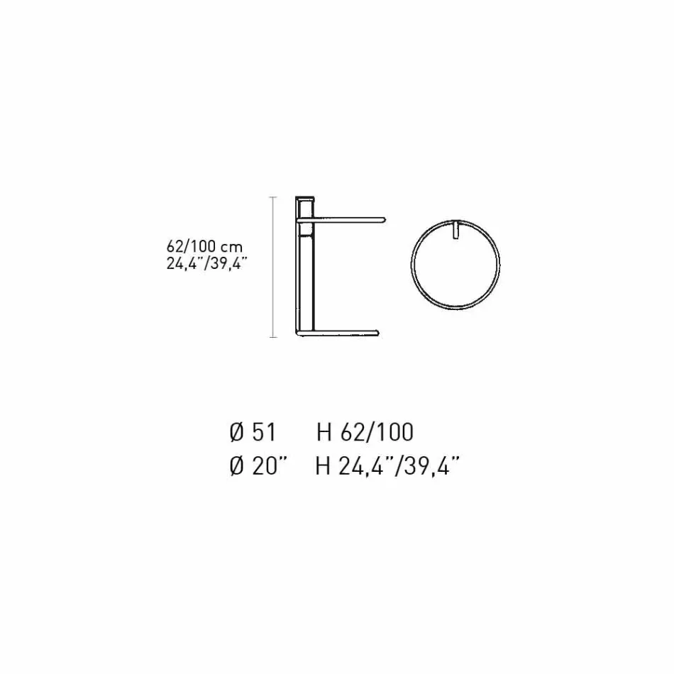 Mesa de centro redonda em vidro temperado e aço fabricada na Itália - Lennon Viadurini