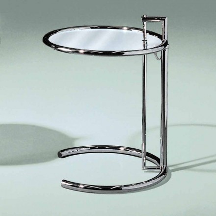 Mesa de centro redonda em vidro temperado e aço fabricada na Itália - Lennon Viadurini