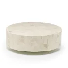 Mesa de centro redonda moderna em pedra fóssil - Vermont Viadurini