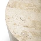 Mesa de centro redonda moderna em pedra fóssil - Vermont Viadurini