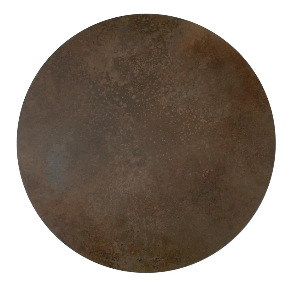 Mesa de centro redonda em grés e aço fabricado na Itália - Paini Viadurini