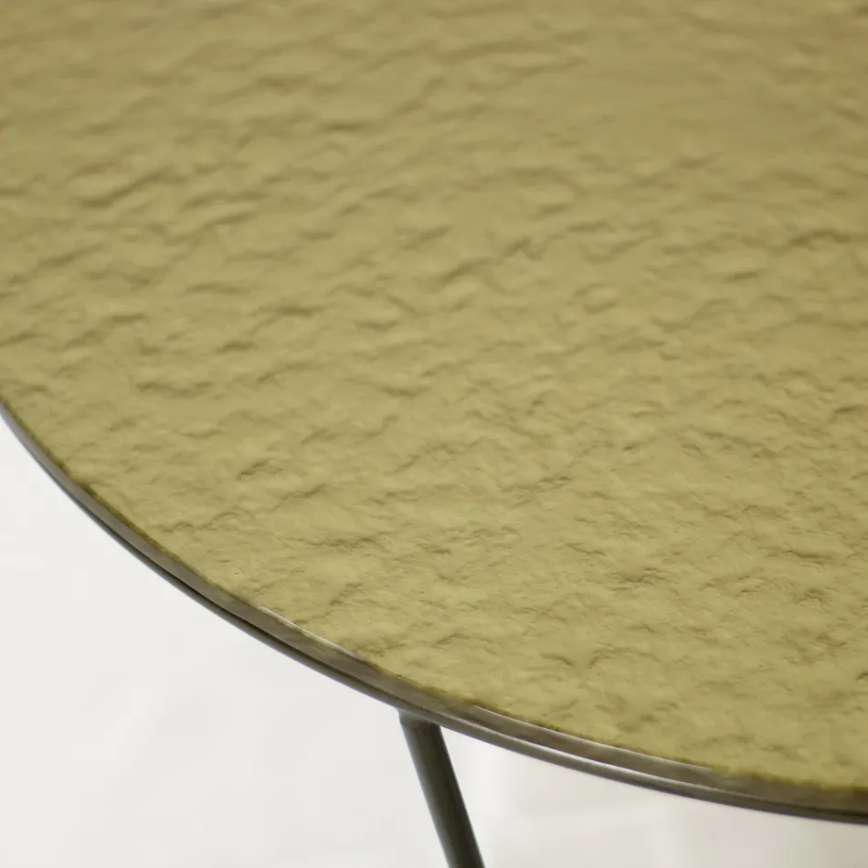 Mesa de centro redonda em vidro e aço fabricado na Itália - Paini Viadurini