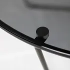 Mesa de centro redonda em vidro e aço fabricado na Itália - Paini Viadurini