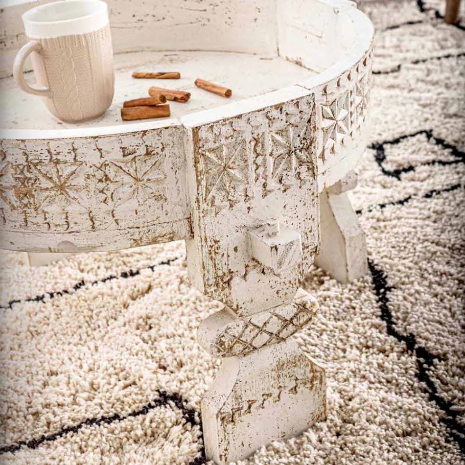 Mesa de Centro Estilo Rústico Homemotion em Madeira de Manga - Sania Viadurini