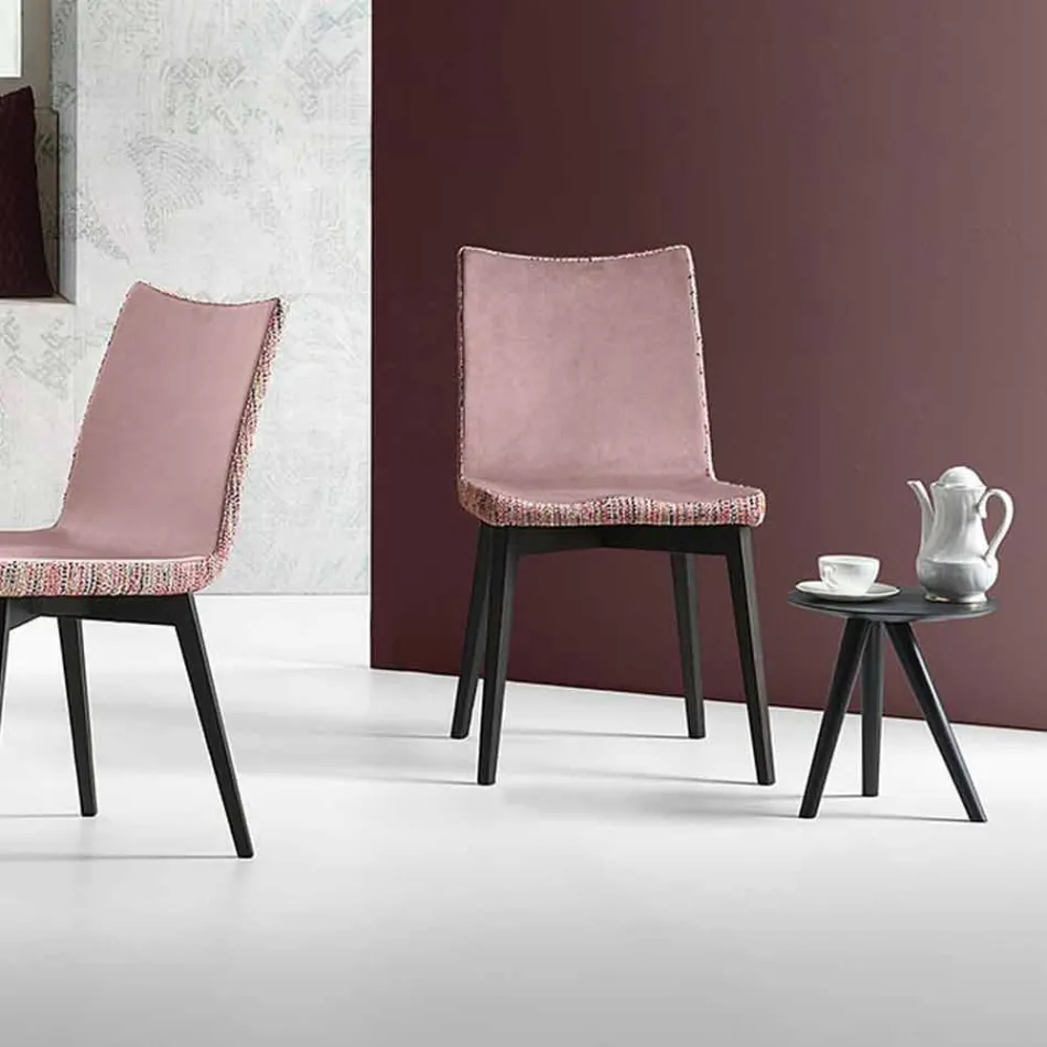 Mesa de centro redonda em madeira lacada cinza preto Made in Italy - Stuttgart Viadurini