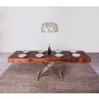 Mesa de Centro Transformável em Madeira e Metal Made in Italy - Patroclus Viadurini