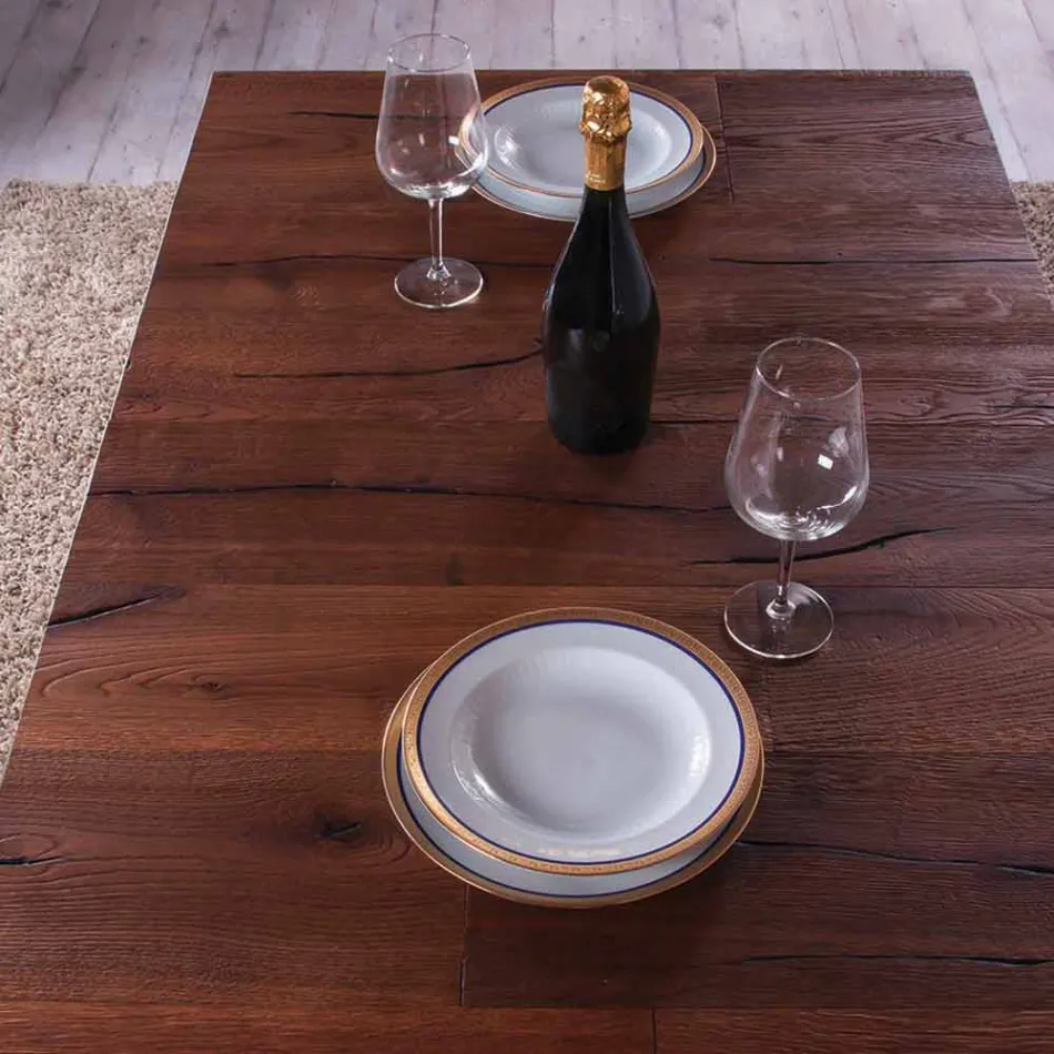 Mesa de Centro Transformável em Madeira e Metal Made in Italy - Patroclus Viadurini