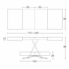 Mesa de Centro Transformável em Madeira e Metal Made in Italy - Patroclus Viadurini