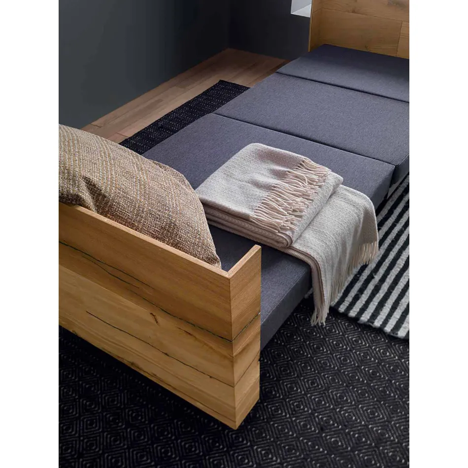 Mesa de Centro Transformável em Madeira Maciça Made in Italy - Trabucco Viadurini